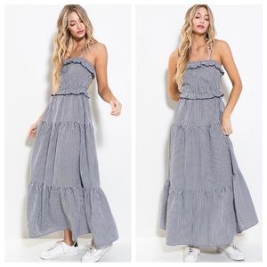 ShopEvelynne Black and White Gingham Maxi Dress